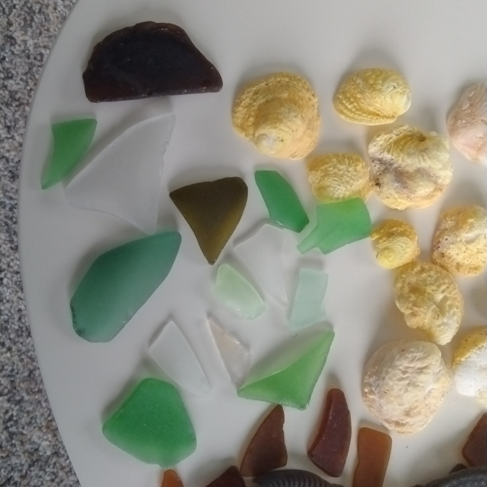 Sea Glass With Yellow Shell Collection - Picture 5 of 10